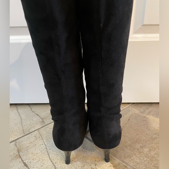 Impo NICKNACK Black Suede Stretch Boots Pointy Toe Size 6 with original box - Picture 3 of 9